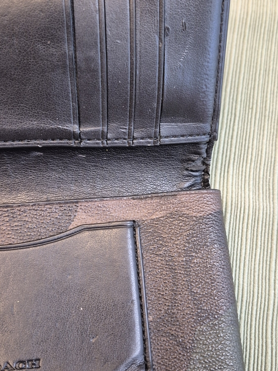 Coach Camouflage Pattern Wallet Card Slots And ID Slot - Brown Green Camo - Picture 5 of 8